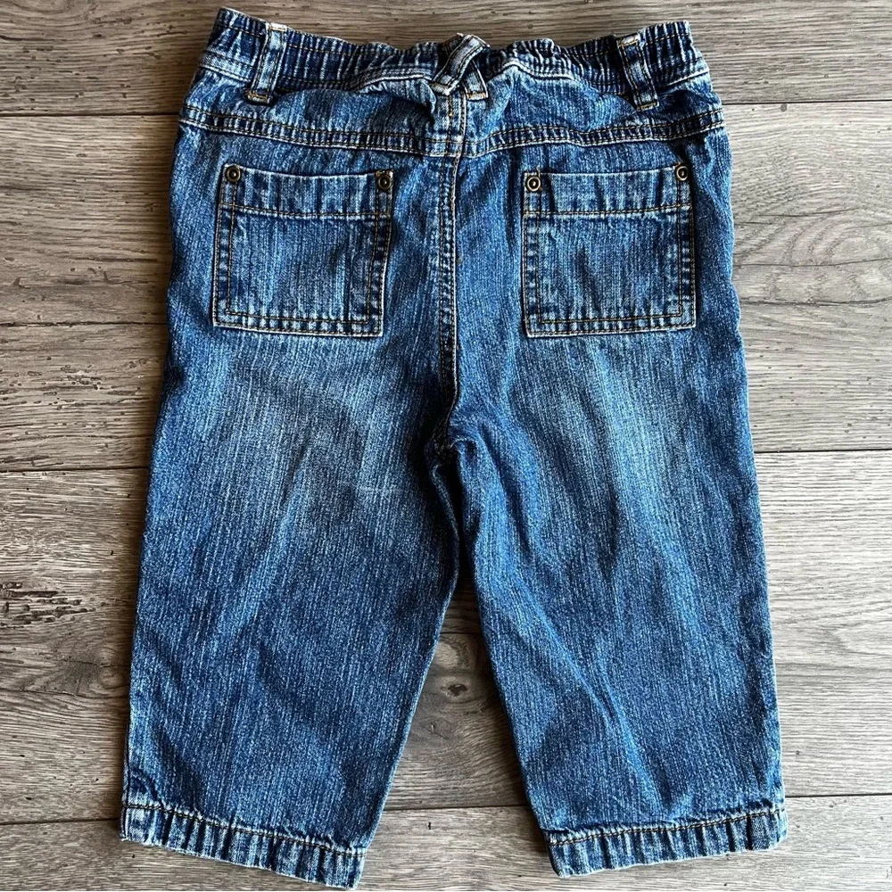 Greendog Toddler Denim Jeans Elastic Waist Medium Wash 4 Pockets 24 Months